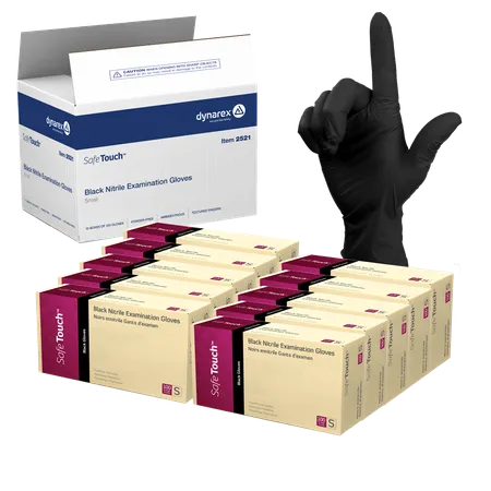 Glove Exam Nitrile N/S Small, PF Black, 10 Bxs/Cs